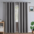Blackout Curtains 90 Inch Length for Bedroom, Thermal Insulated Blackout Curtains 2 Panels Set, Solid Grommet Privacy Room Darkening Drapes for Living Room Windows(W52 x L90, Light Grey)