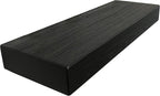 joelsantiques 24 Inch Wooden Floating Shelves for Wall - 24x6x2 in - Made of Natural Wood - Short Heavy Duty Rustic Wall Shelves for Bedroom - Perfect for Bathroom, Kitchen - Black