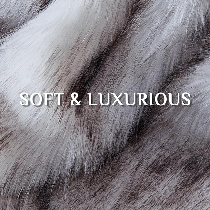 Fluffy Faux Fur Throw Blanket – Super Soft Warm Thick Plush Blanket for Bed, Couch & Office, Cozy Fuzzy Throw with Flannel Backing,90"x90", White