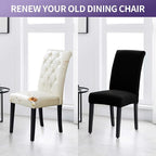 Joccun Chair Covers for Dining Room Set of 6, Dining Chair Slipcovers Stretch Dining Room Chair Covers Seat Protector,Washable Parsons Chair Cover for Home,Hotel,Banquet(Black,6 Pack)