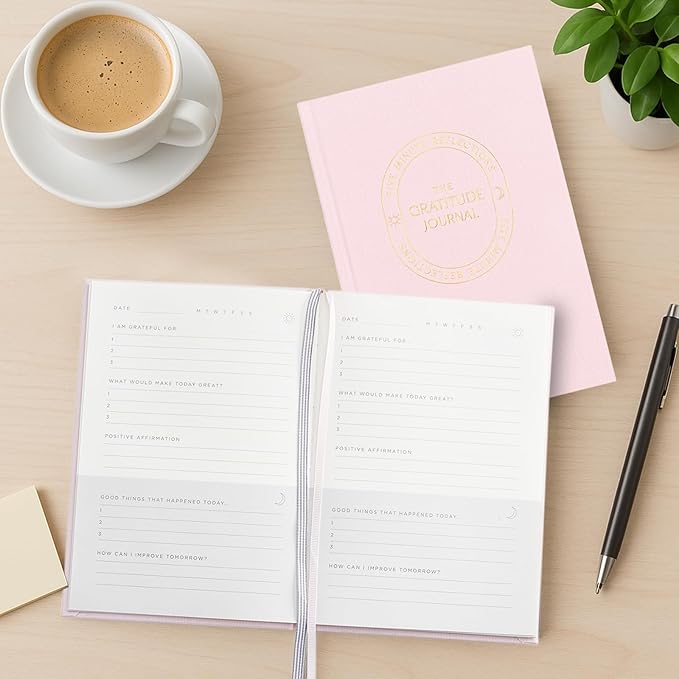 And Per Se Gratitude Journal – Five Minutes a Day to Cultivate Mindfulness, Happiness, Positive Vibes, Affirmations & Self-Reflection – Undated Daily Gratitude Journal for Women & Men (Pale Pink)