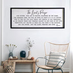 Our Father Prayer Bible Verse Framed Wall Art, 40''×15'' Rustic Religious Christian Lords Prayer Sign for God Jesus Christ Prayer, Horizontal Holy Inspirational Catholic Scripture Decor