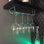 TrueCraftware- 10-Inch Wine Glass Rack Chrome Finish Set of 2- Stemware Rack Wire Hanging Rack Under Cabinet Wine Glass Rack Stemware Holder Glass Storage Hanger Organizer for Kitchen and Bar