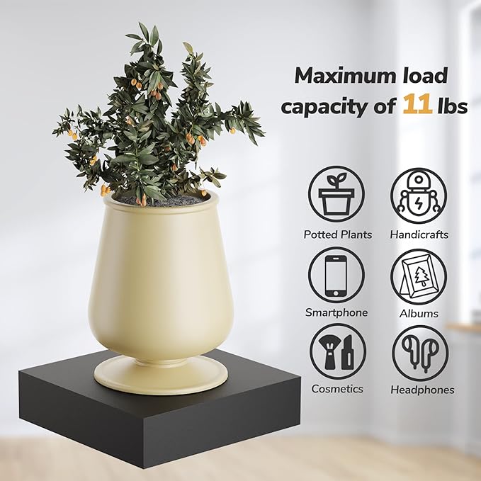 BAMEOS Small Floating Shelves for Wall, Small Black Shelf 5.9 * 5.7 Inch Display Ledges for Decor, Mini Shelf for Wall, Black