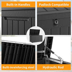 230 Gallon Deck Box Large Outdoor Storage for Patio Furniture,Outdoor Cushions,Garden Tools and Pool Supplies,Waterproof,Resin,Lockable(Black)