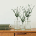 18Pcs Faux Eucalyptus Stems, 15" Artificial Eucalyptus Plants with White Frosted Coating, Fake Eucalyptus Decor Plastic Greenery Leaves for Wedding Bouquets Home Decor DIY Floral Arrangements