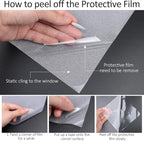 HIDBEA Frosted Window Privacy Film Heat Control UV Blocking, Static Cling Non-Adhesive Reusable Door coverings for Bathroom Home Office (Frosted 45.2 Inch x 6.5 Feet)