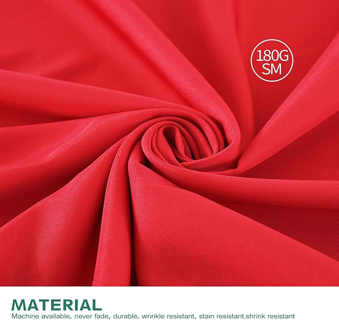 Surmente Red Tablecloth for Round Tables, 90-inch Round Table Cloths for Weddings, Banquets, or Restaurants
