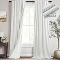 Floor to Ceiling Curtains 108 Inch Length 2 Panel for Living Room Divider Blackout Linen Elegant Opaque Privacy Insulating Thermal Tall Drape for Picture Window 52 Wide Extra Long 9FT Ivory Off White