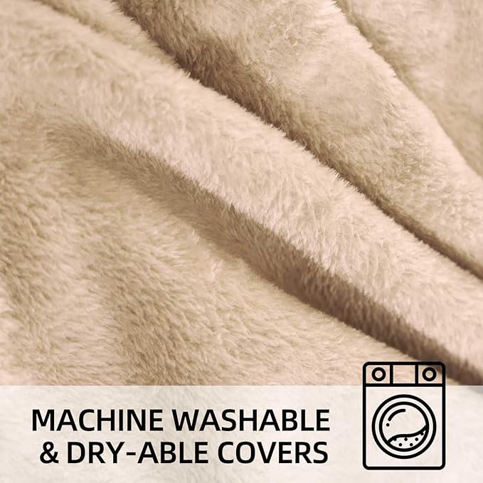 Bean Bag Chair 3Ft, Memory Foam Filled, Large Beanbag Chairs for Adults and Teens, Soft Sofa with Removable Flannel Cover, Round Couch for Living Room Bedroom College Dorm (Apricot, 3FT-36×36"×24")