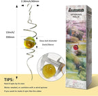 Gazing Ball Spiral Decorative Tail Wind Spinner Sun Catcher 11inch Tail and 2 inch Glass Orb. Wind Spinner Stabilizer Indoor Outdoor Garden Decoration -13 inch Height(Gold)