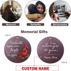 ASTARIN 36" Large Deep Tone Personalized Name Sympathy Wind Chimes, Cardinal Memorial Wind Chime for Loss of Mother Father Loved One, Bereavement Condolence Gifts Decor Outdoor Patio Garden