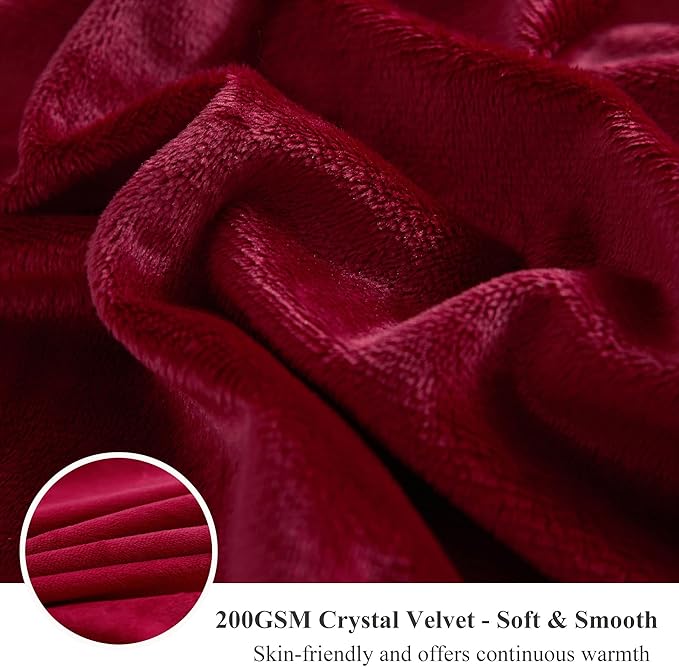 XeGe Luxury Faux Fur Throw, Red Soft 50x60 Fluffy Blanket, Shaggy Plush Decorative Couch Blanket, Autumn Cute Furry Fuzzy Lap Bed Throw for Kids Women Men Teen Girls