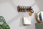 Natural Wood Wall Mounted Piano Coat Rack| Coat Rack Wall Mount| Flip Down Wall Hook Rack 7 Hooks| Entryway Wall Art Hook,Made of Acacia Wood (Wood Wax Oil Dyed Walnut Color).Wall Art