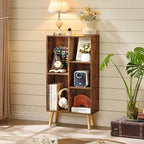 LEYAOYAO 5 Cube Small Bookshelf - 3 Tier Mid-Century