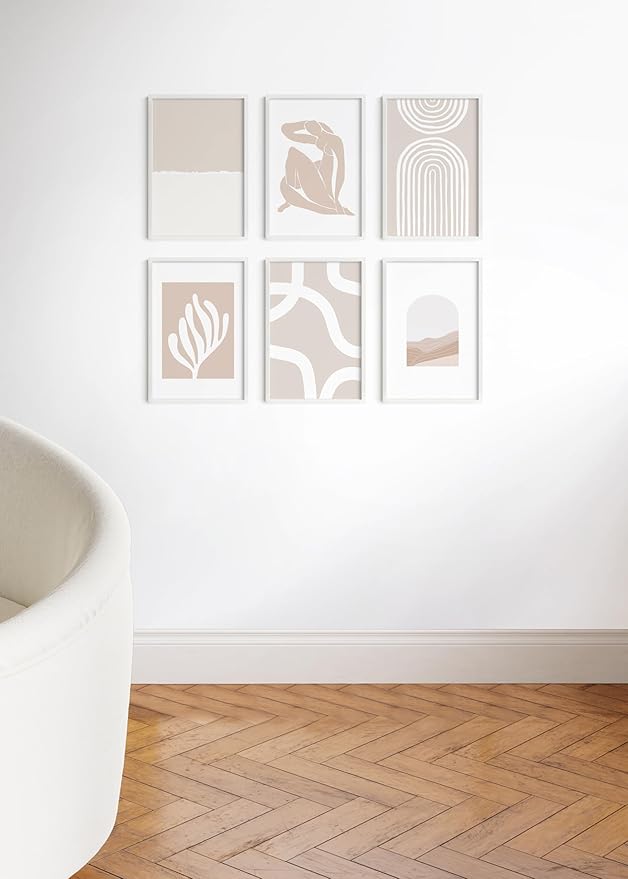 HAUS AND HUES 12x18 White Metal Picture Frames - Features Premium Aluminum, Vertical & Horizontal Hang, Shatterproof Plexiglass - Perfect for Home, Room, Office (12x18 in, White, Set of 6)