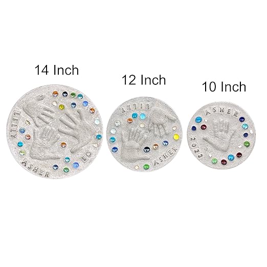 Large DIY Stepping Stone Kit, Handprint Stepping Stone, Mother's Day Gift, Footprint Stepping Stone (10 Inch + Stamp Set)