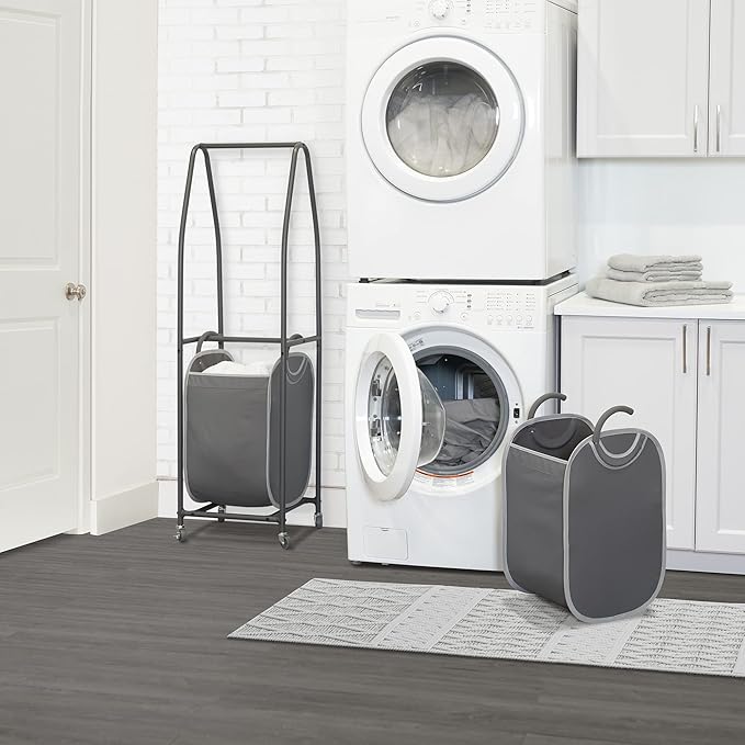 Neatfreak - 2 Tier Laundry Sorter - Laundry Hamper With Wheels & 2 x Laundry Basket Tote Bags For Dirty Clothes, Towels, Blankets, Bathroom Storage & Laundry Room Organization