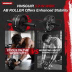 VINSGUIR Ab Roller Wheel, Abs & Core Workout Equipment for Home Gym with Knee Pad Accessories, Abdominal Wheel for Full-body Strength Training