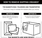 OIAHOMY 3 Pack Storage Basket for Organizing, 13''X9.85''X8.7'' Storage Bins,Woven Basket Basket with Handles, Toy Storage Basket Bin,Stylish Room Decor Basket, White & Grey variegated
