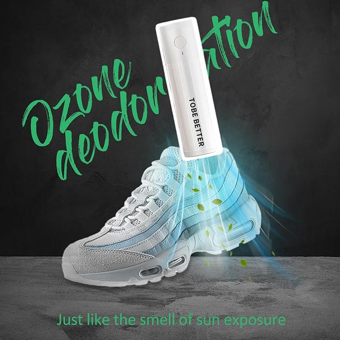 Shoe Deodorizer Rechargeable Ozone Tech Eliminates Odors in All Footwear, Auto Shut-Off Durable Dryer-Style Freshener
