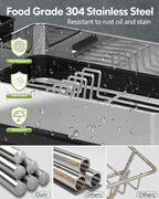 BOOSINY Stainless Steel Dish Drying Rack, Dish Racks for Kitchen Counter, Rust Proof Dish Drainer and Drainboard Set, Small Dryer with Drainage, Utensil Holder and Cup Holder