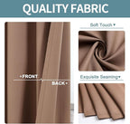 ChrisDowa Small Kitchen Valances for Windows - Grommet Short Thermal Insulated Room Darkening Window Valances Curtains for Living Room (2 Panels, Cappuccino, 52 x 18 Inch)