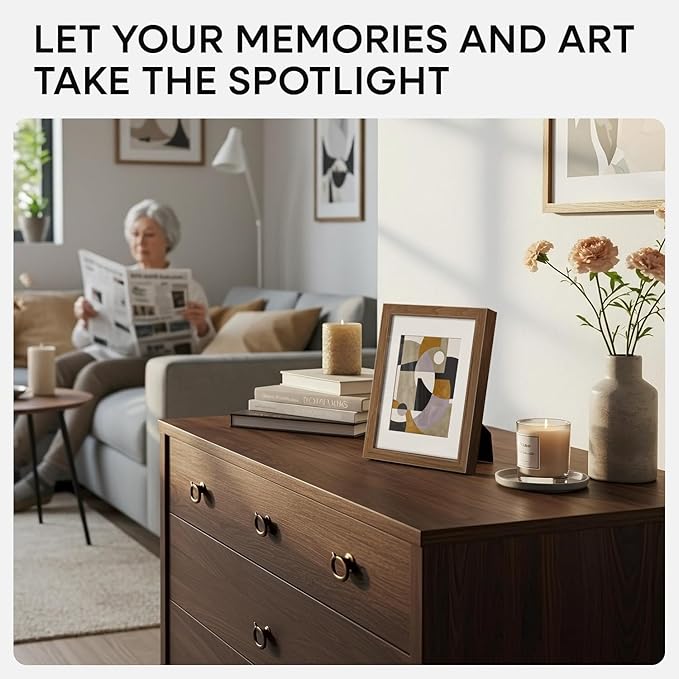 Homeforia 5x7 Picture Frame Wood, High End Natural Oak 5x7 Light Wooden Frames with Mat 4x6 for Photo, 5 x 7 Frame Matted to 4 x 6 Print, 7x5 Wall or Tabletop Frame, Tempered Glass, Wall Kit, Set of 1
