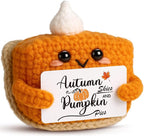 Fall Decor Mini Pumpkin Pie Crochet Doll, Small Autumn Season Holiday Pumpkin Items Plush Gift, Cute Halloween Thanksgiving Home Office Indoor Table Decoration, Christmas Stocking Stuffer Ornament