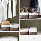 Small Storage Baskets for Shelves,Fabric Storage Baskets for Closet,Rectangular Collapsible Baskets for organizing Clothes,Books,Gifts
