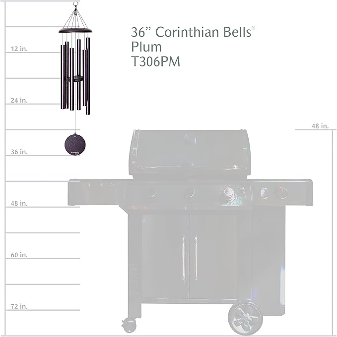 Corinthian Bells by Wind River - 36 inch Plum Wind Chime for Patio, Backyard, Garden, and Outdoor Decor (Aluminum Chime) Made in The USA