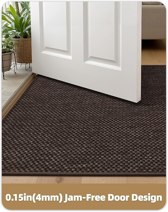 Color&Geometry Front Door Mat Indoor 24"x40", Rugs for Entryway, Non Slip Washable Low-Profile Inside, Entry Mat Entry Rug Door Mat Indoor Entrance, Brown (Rolled-up NO Creases)