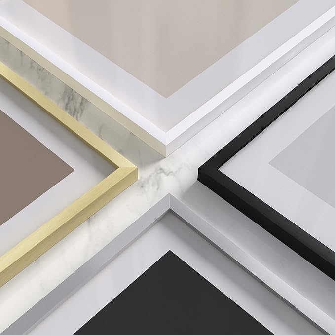 HAUS AND HUES 8x10 White Metal Picture Frames - Features Premium Aluminum, Vertical & Horizontal Hang, Shatterproof Plexiglass - Perfect for Home, Room, Office (8x10 in, White, Set of 25)