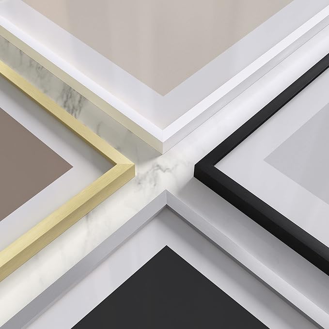 HAUS AND HUES 8 By 10 Picture Frames - 8x10 Picture Frame Set of 3, Frame For Three 8x10 Frames White Frames Gallery Wall, 8 x 10 Frames White, 3 Photo Picture Frame Metallic, (White Aluminum Frames)