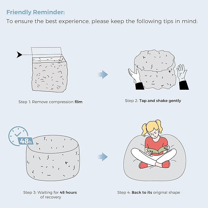 MAXYOYO Bean Bag Chair Bed for Kids, Convertible Bean Bag from Lazy Chair to Floor Bed, Fresh Cloud Design Cover, Stuffed Floor Sofa Couch for Boys and Girls, High-Density Foam Filling, Blue