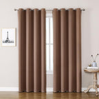 ChrisDowa Room Darkening Curtains 90 Inches Long 2 Panels Set for Living Room, Grommet Thermal Insulated Blackout Curtains for Bedroom (Cappuccino, 52 x 90 Inch)