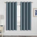 H.VERSAILTEX Elegant Thermal Insulated Blackout Curtains - Nickel Grommet Window Drapes for Living Room/Bedroom - Stone Blue - 52" W x 72" L - (Set of 2 Panels)
