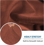 H.VERSAILTEX Velvet Stretch Couch Cushion Cover Plush Cushion Slipcover for Chair Loveseat Sofa Cushion Furniture Protector Seat Cushion Sofa Cover (3 Piece Sofa Cushion Covers, Rust)
