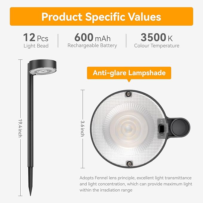 2 Pack Solar Pathway Lights Outdoor, Bright LED Solar Lights Outdoor Waterproof, Up to 12 Hrs Modern Path Lighting for Yard Garden Walkway Driveway Lawn Decor (2 Pack)