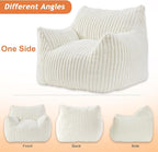 Giant Bean Bag Chairs for Adults with Filling Plush Fluffy Bean Bag Chairs for Teens with Armrests Comfy BeanBag Lazy Couch Sofa Chair for Bedroom Living Room Reading
