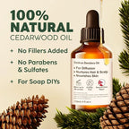 Kukka Cedarwood Essential Oil for Hair Skin & Diffuser - 4 Fl Oz - 100% Natural Cedarwood Oil for Hair Aromatherapy Soap Making Scent