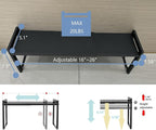 Expandable Cabinet Shelf Organizer 16-26" L Stackable Kitchen Counter Shelf Rack Stand Sink Riser Countertop Storage Black (Narrow 5.1”D)