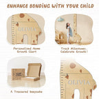 Personalized Name Kids Growth Chart for Wall, Cute Giraffe Wooden Growth Chart Kids Height Chart, Wall Measurement for Kids, Height Chart for Wall, Growth Ruler for Children