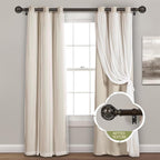 Bronze Farmhouse Curtain Rods for Windows:Heavy Duty Adjustable Curtain Rod for Bedroom Living Room,Boho Decorative Rustic Drapery Rods with Vintage Coastal Finial,Antique Bronze 2 Pack 36-88"