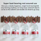 Wall Mounted Piano Key Hanger | Flip Style Hook | Entrance Wall Art Hook, Made of Oak Wood (3 Times Painted, 4 Times Polished) (Arc Walnut, 10Hooks)