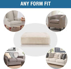 H.VERSAILTEX Velvet Stretch Couch Cushion Cover Plush Cushion Slipcover for Chair Cushion Furniture Protector Seat Cushion Sofa Cover (1 Piece Armchair Cushion Covers, Ivory)