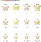 SAOROPEB 3D Butterfly Wall Decor, 48 Pcs 4 Styles 2 Color 3 Sizes, Removable Metallic Wall Sticker Room Mural Decals for Kids Bedroom Nursery Classroom Party Decoration (2 Color)