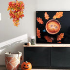 RECUTMS Fall Leaves Hanging Plant Artificial Fall Leaves Garland with Berry Fake Autumn Wall Hanging Leaf Vines for Home Halloween Party Door Frame Fireplace Decoration(Orange with Berry)