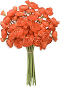 Floroom Ranunculus Artificial Flowers 18 Pcs Burnt Orange Faux Silk Mini Ranunculus Bulk Fake Wedding Filler Flowers for DIY Bouquets, Centerpieces, Bridal Shower Decorations & Arrangements