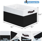 Criusia Large Storage Bins for Shelves 4 Pack, Closet Storage Baskets for Clothes Blanket Beddings Towels, Collapsible Fabric Closet Organizer Bins with Handles/ Laundry Room Organization